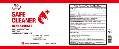 6 SAFE CLEANER HAND SANITIZER GEL 1000ml Label